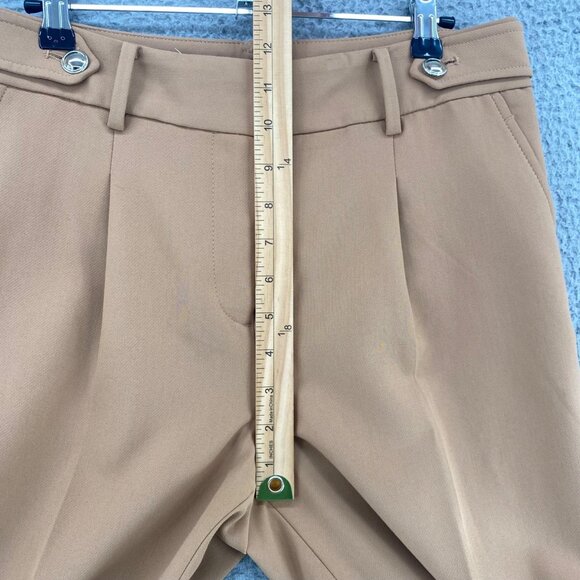 Talbots Pants Womens 4 Brown Stretch Pleated Tapered Leg Pockets Office Career - Picture 8 of 11